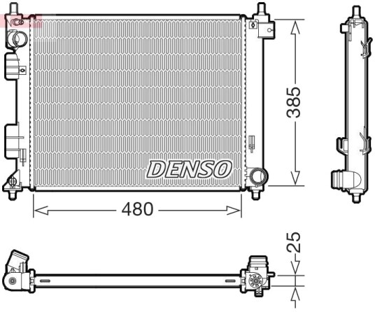 Radiator, motorkjøling DENSO DRM41035