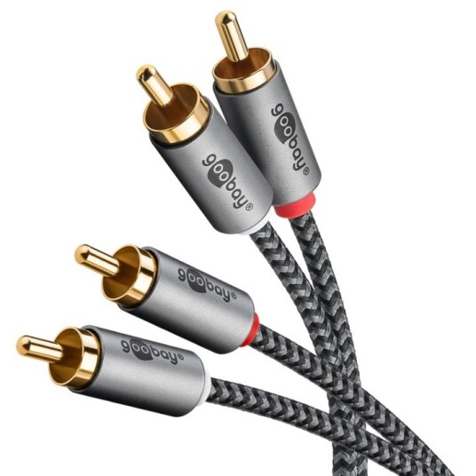 Goobay Stereo RCA-kabel 0,5 m 2x RCA-kontakt (lyd venstre/høyre) > 2x RCA-kontakt (lyd venstre/høyre) Goobay Stereo RCA-kabel 0,5 m 2x RCA-kontakt (lyd venstre/høyre) > 2x RCA-kontakt (lyd venstre/høyre)