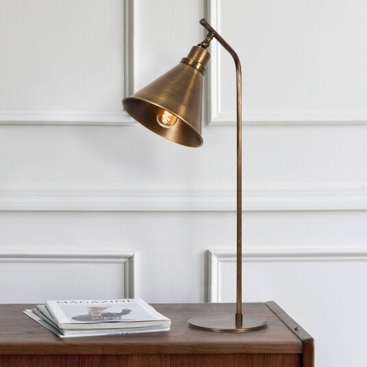 Opviq Sivani MR-610 bordlampe gull antikk metall høyde 50 cm