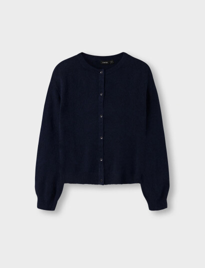 LMTD Nlflodet Ls Short Knit Cardigan Navy 134 140