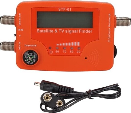 Satellitt-TV-signalsøker LCD-skjerm Digital satellittsignalmåler med kompass og summerkontroll