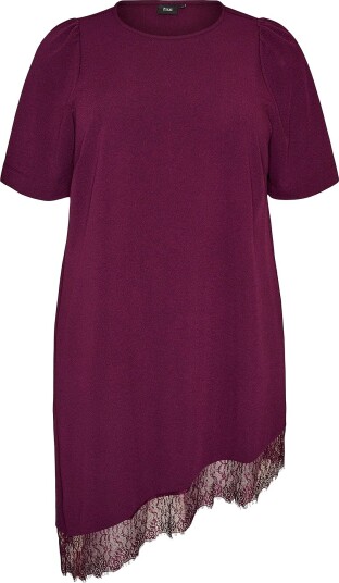 Zizzi   Kortermet bluse Mcarolina S/S Blouse   Lilla