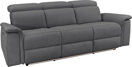 Sofa 3 seter Pareli Grå Sunday Stoff Manuell hvilestol Grå Sunday Stoff Manuell hvilestol