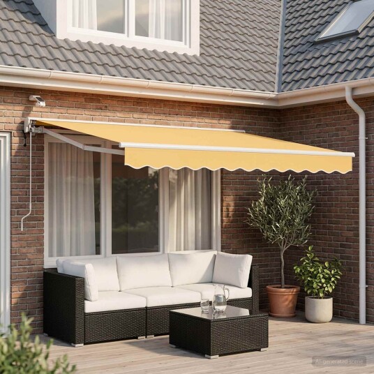 vidaXL Elektrisk Utrekkbar Markise sand 3,5 x 2 m