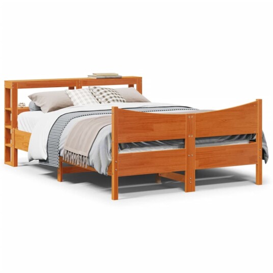  Sengeramme med hodegavl voksbrun 150x200 cm heltre furu 3306302