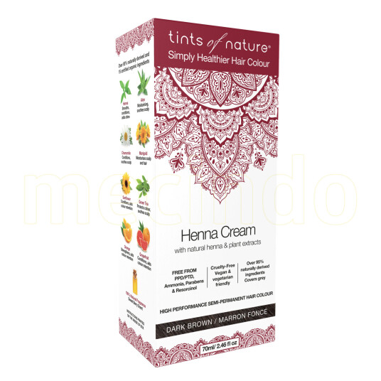 Tints of Nature Henna Hårfarge Krem Dark Brown  70 ml