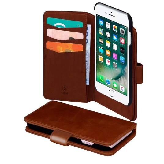 SiGN Lommeboketui 2-In-1 For Iphone 6-6s-7-8-Se 2020-Se 2022 - Brun