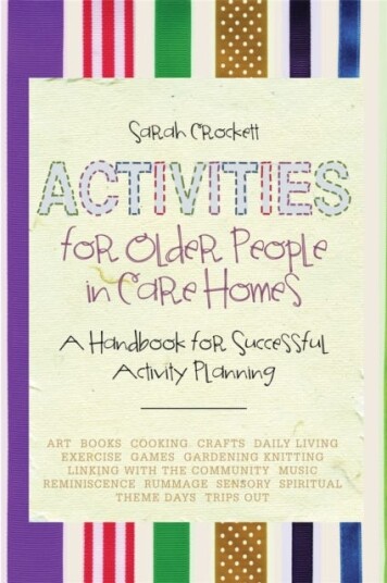 Activities For Older People In Care Homes Av Sarah Crockett