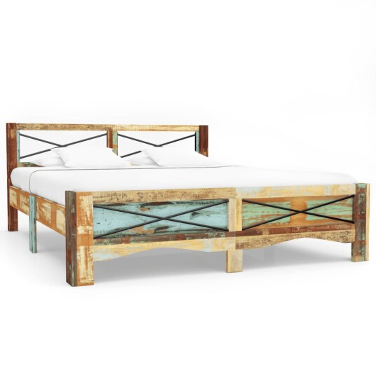 vidaXL Sengeramme gjenvunnet heltre 140x200 cm 8719883571331