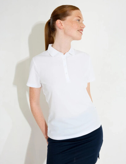Abacus Lds Cray Drycool Polo - White - M