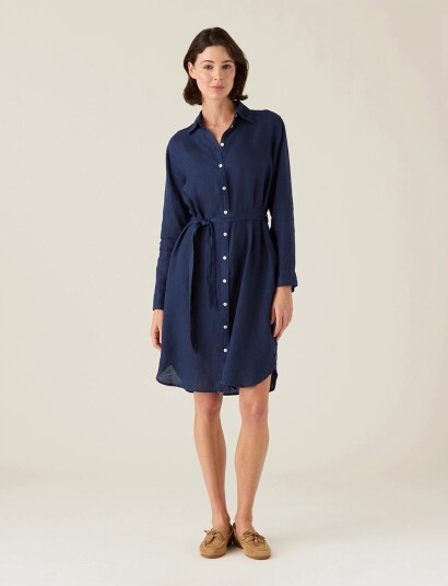 Lexington Clothing Linen Shirt Dress Navy M Lexington Clothing Linen Shirt Dress Navy M