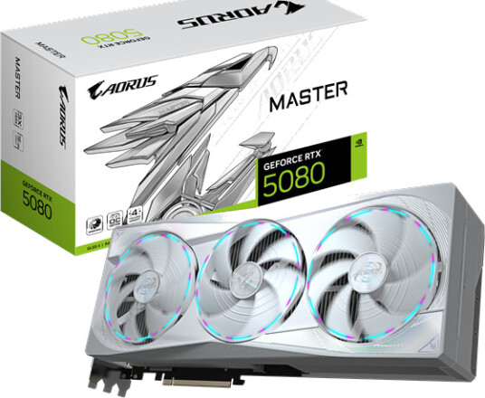 GIGABYTE AORUS GeForce RTX 5080 Master ICE 16GB GDDR7 Grafikkort
