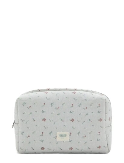 Mango Floral Print Cosmetic Bag Grey ONE SIZE Mango Floral Print Cosmetic Bag Grey ONE SIZE