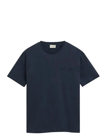 GANT Reg Tonal Shield Ss T-Shirt - Blue - S