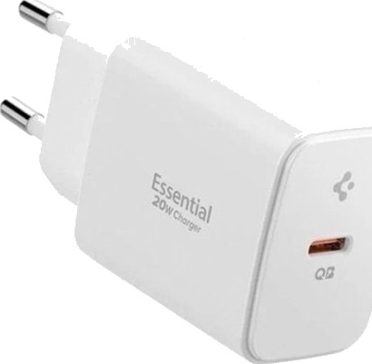 Spigen 20W Vegglader med USB-C - Hvit Spigen 20W Vegglader med USB-C - Hvit