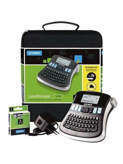 DYMO LabelManager 210D koffertsett, QWERTY Keyboard, med 12mm sort p hvit D1 tape