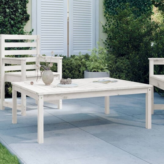 vidaXL Hagebord hvit 121x82,5x45 cm heltre furu vidaXL Hagebord hvit 121x82,5x45 cm heltre furu
