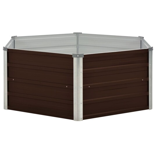 vidaXL Forhøyet hagebed brun 129x129x46 cm galvanisert stål vidaXL Forhøyet hagebed brun 129x129x46 cm galvanisert stål