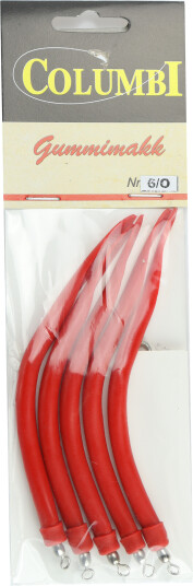 Columbi Gummimakk 5pk Rød 6/0 Columbi Gummimakk 5pk Rød 6/0