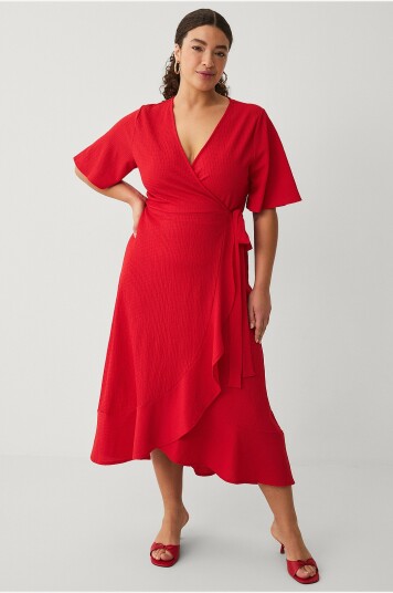 Ellos Plus Collection Omslagskjole Rød