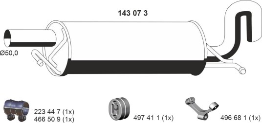 Bakre eksospotte ERNST 143073