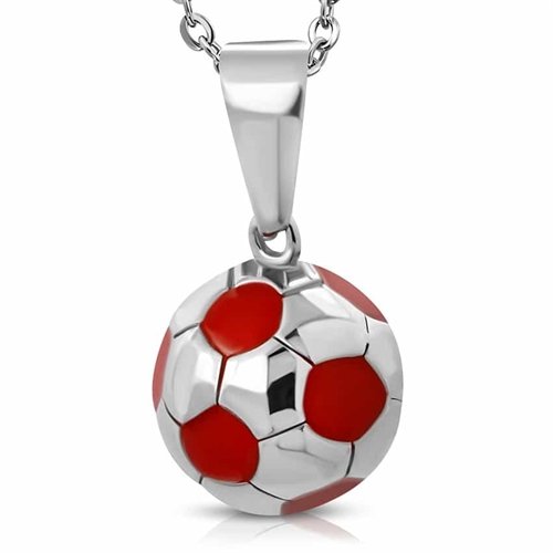 Halskjede "Red Football" Rustfritt stål. Halskjede "Red Football" Rustfritt stål.