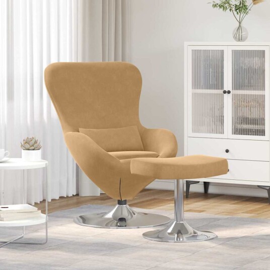 Eggstol 2 pcs Brun 63 x 73 x 90 cm Fløyel