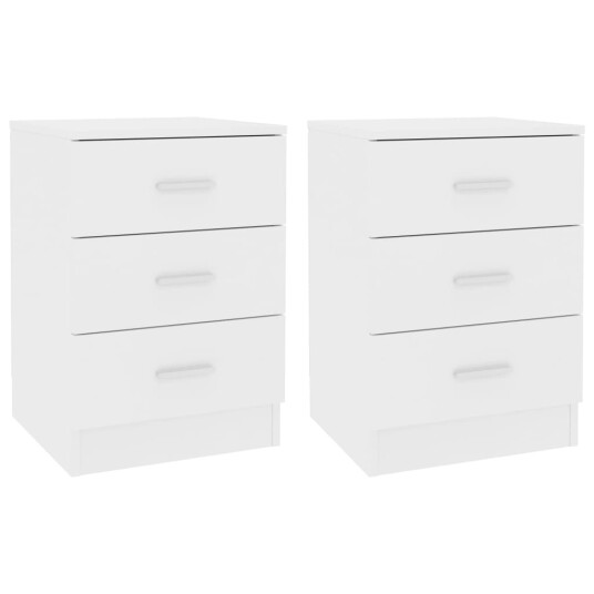 vidaXL Nattbord 2 stk hvit 38x35x56 cm sponplate vidaXL Nattbord 2 stk hvit 38x35x56 cm sponplate