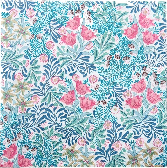 William Morris By havi William Morris Napkin Bower Napkin   Blue   24X24CM