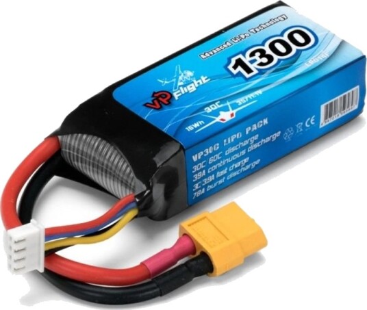 Vapex Li-Po Batteri 3S 11.1V 1300mAh 30C XT60 Kontakt Vapex Li-Po Batteri 3S 11.1V 1300mAh 30C XT60 Kontakt