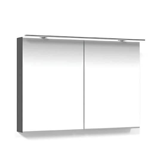 Macro Design Crown Speilskap Rampe-belysning med 2 dør Antrasitt / 100cm Macro Design Crown Speilskap Rampe-belysning med 2 dør Antrasitt / 100cm