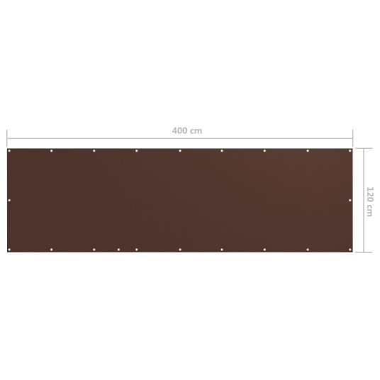 vidaXL Balkongskjerm brun 120x400 cm oxfordstoff