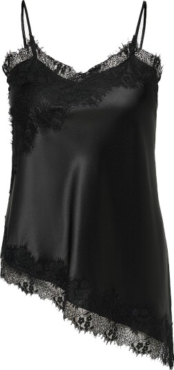 Only Carmakoma Bluse Carindona Strap Satin Lace Top Wvn Svart