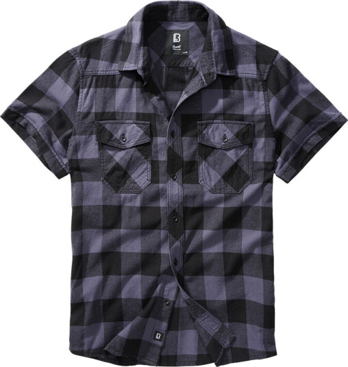 Brandit Checkshirt Kortermet skjorte S Svart Grå