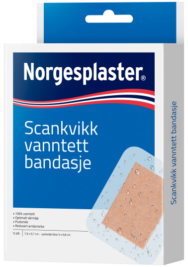 Norgesplaster Scankvikk vanntett bandasje 79x97 cm 5 stk.