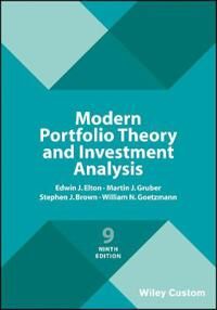 Modern Portfolio Theory And Investment Analysis Av Edwin J. (New York University) Elton, Martin J. (New York University) Gruber, Stephen J. (Leonard N