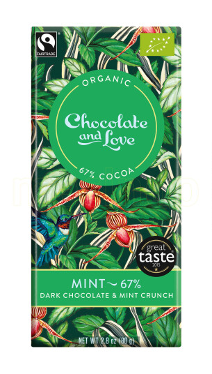 Chocolate And Love Sjokolade Mint 67% Ø 80g Chocolate And Love Sjokolade Mint 67% Ø 80g