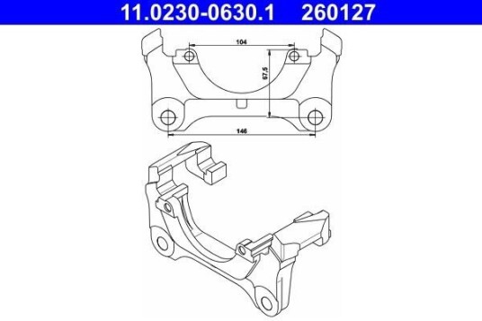 Ate Holder bremsecaliper ATE 11.0230 0630.1 Ate Holder bremsecaliper ATE 11.0230 0630.1
