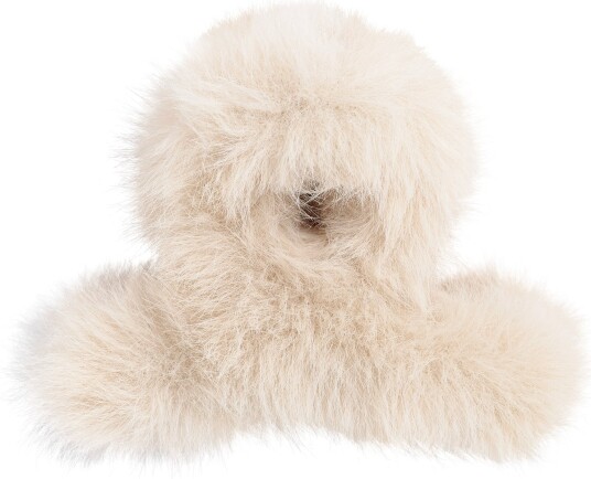 Lun Wear hårklype med fuskepels beige 1 stk