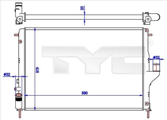 Radiator TYC 728 0056 R Radiator TYC 728 0056 R