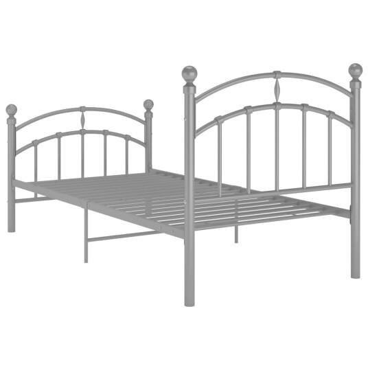vidaXL Sengeramme grå metall 90x200 cm