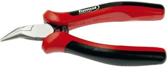 Format Elektroniktång 130mm, Flata, Runda, Vinklade 35gr Käftar, Slät Gripyta Format Elektroniktång 130mm, Flata, Runda, Vinklade 35gr Käftar, Slät Gripyta