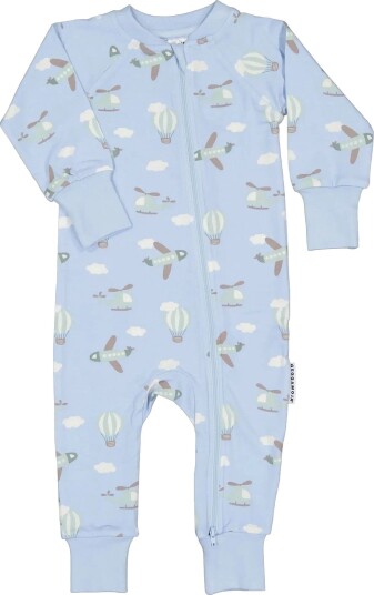 Geggamoja Bamboo Two Way Zip Pyjamas   BLUE FLYERS   62/68