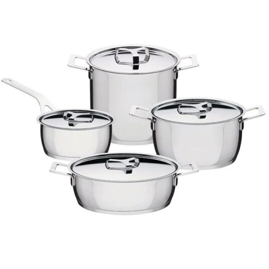 Alessi Pots&Pans grytsett 4 deler Alessi Pots&Pans grytsett 4 deler