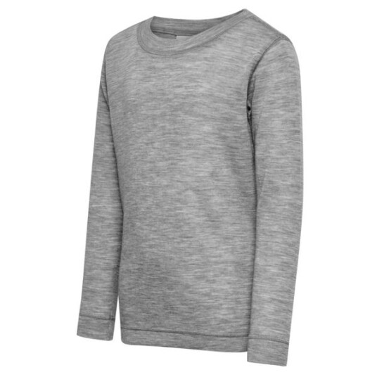 Hummel Grey Melange Jr Ull Rib T-Shirt L/S 128 Hummel Grey Melange Jr Ull Rib T-Shirt L/S 128