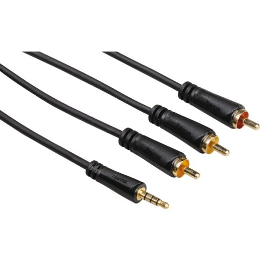 Hama Kabel 4pin 3,5mm-3xRCA Guld Svart 3m