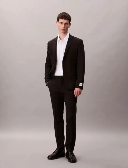 Calvin Klein Ls Italian Wool Blend Slim Blaze Black 46 Calvin Klein Ls Italian Wool Blend Slim Blaze Black 46