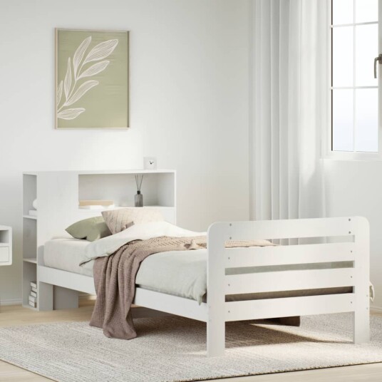 Sengeramme uten madrass hvit 75x190 cm heltre furu 3309909
