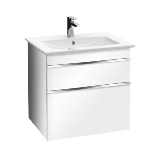 Villeroy & Boch Venticello Servantskap m/2 skuffer 603x590x502 mm Hvit Høyglans/Krom Villeroy & Boch Venticello Servantskap m/2 skuffer 603x590x502 mm Hvit Høyglans/Krom