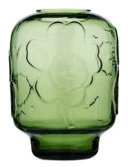 Marimekko Home Unikko Glass Vase 18Cm Green Marimekko Home Unikko Glass Vase 18Cm Green